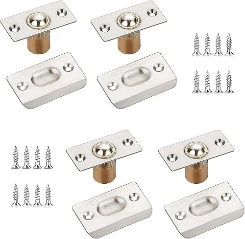 Miniatura 1 de Pestillos de bola de puerta para puertas interiores, pestillo de bola de puerta con placa de golpeo y tornillos, cerradura de bola invisible para