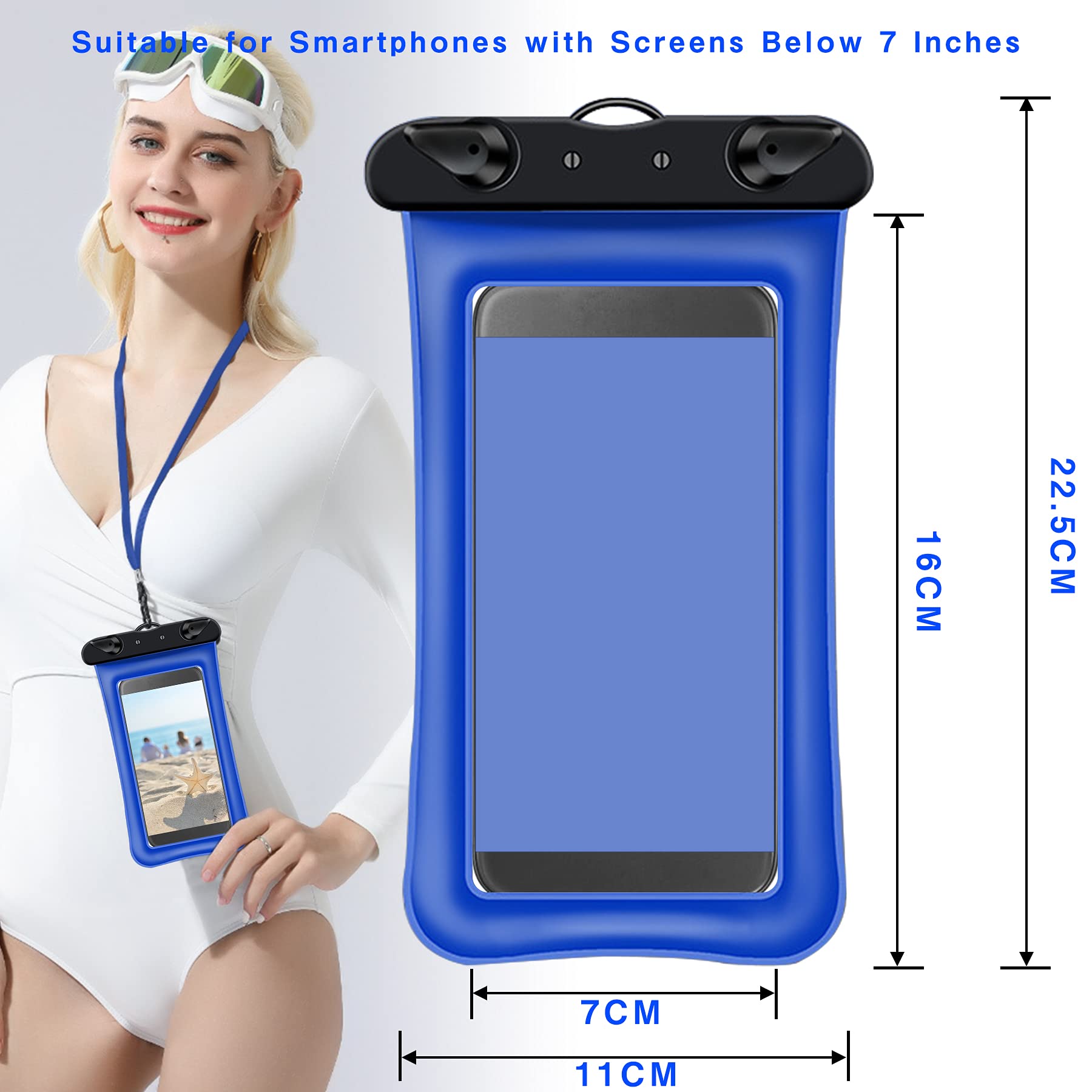 Custodia Universale Impermeabile Per Telefono IPX8 Con Airbag Galleggiante, Fino A 6,9 Pollici, Per Nuoto E Spiaggia