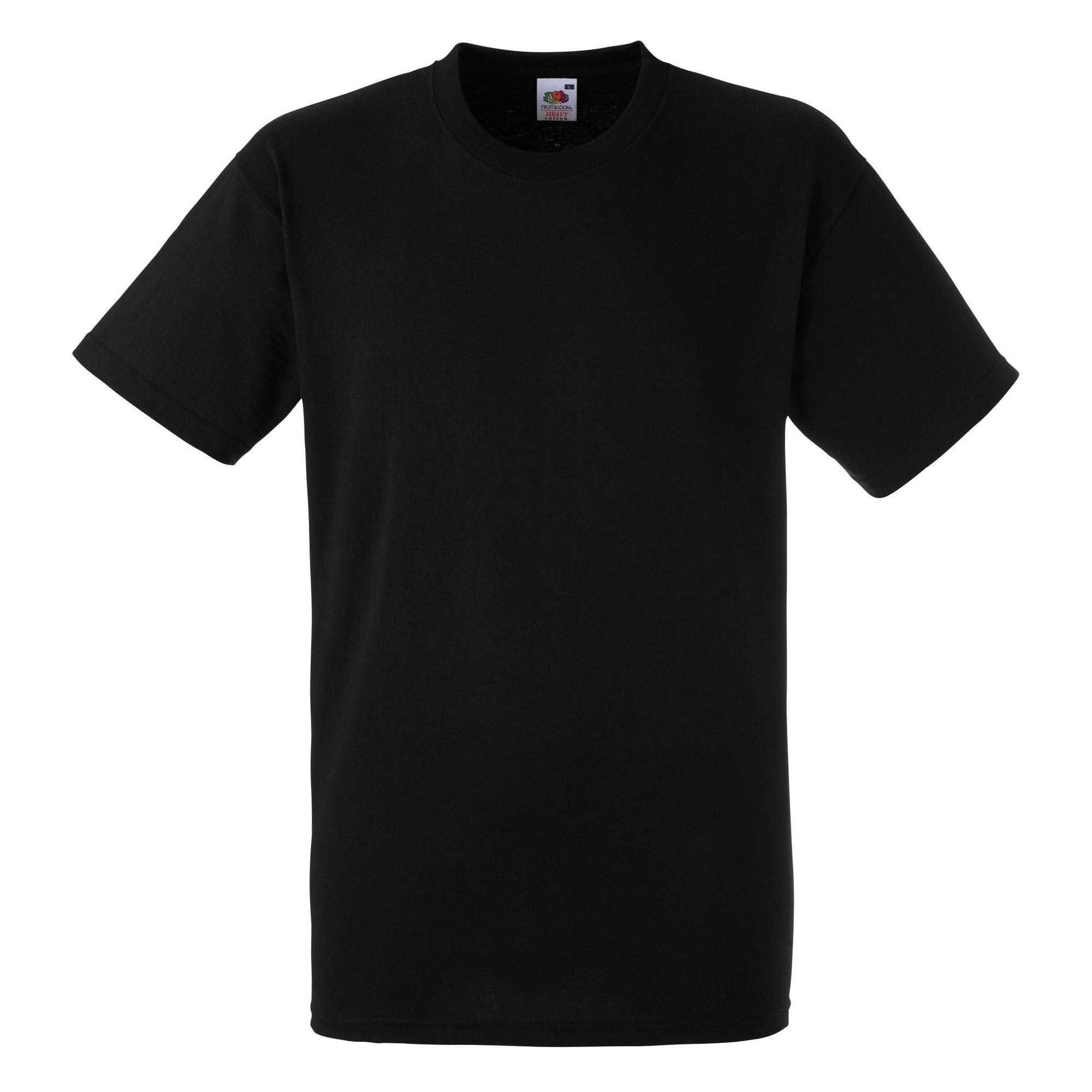 Fruit of the Loom Mens Heavy Weight Belcoro® Cotton Short Sleeve T-Shirt (2XL) (Black)