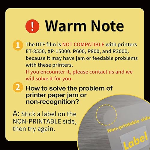 Miniatura 3 de A-SUB Película de transferencia DTF A3 (11.7 x 16.5 pulgadas), 30 hojas de película de transferencia DTF mate de doble cara para impresora de