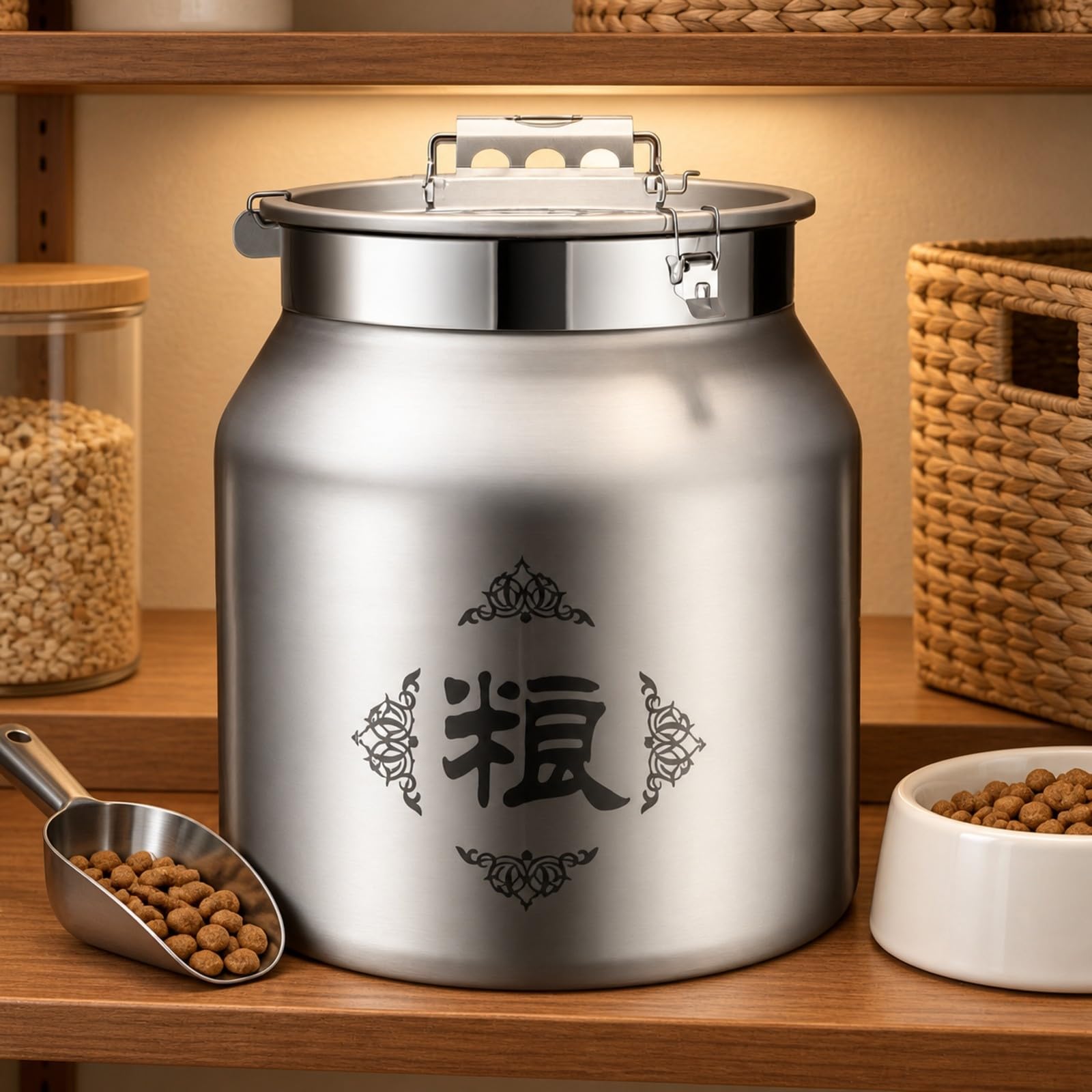 kowaku Secchio Ermetico in Acciaio Inossidabile Anti-Perdita Secchio Ermetico con Coperchio a Cerniera per Armadio da, 8000 ML