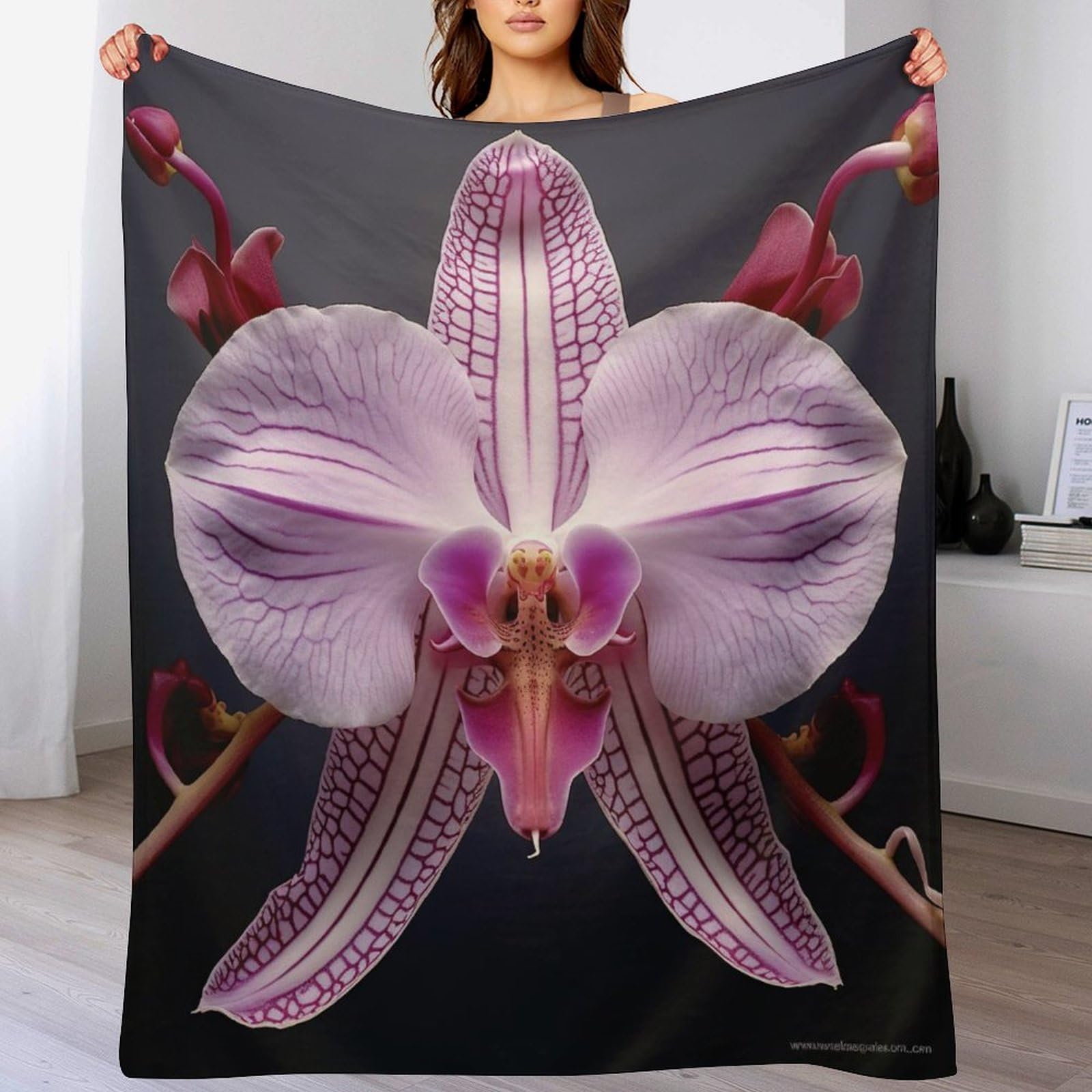 Manta de franela con flores de tacto ultra suave y alta densidad