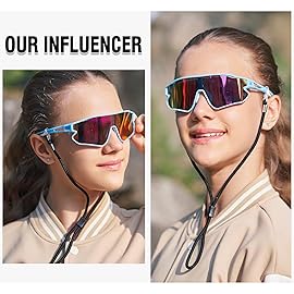 DUCO Kids Sunglasses Youth Baseball Sun Glasses Lightweight TR90 Frame UV400 Sports Cycling Shades for Boys Girls DK268