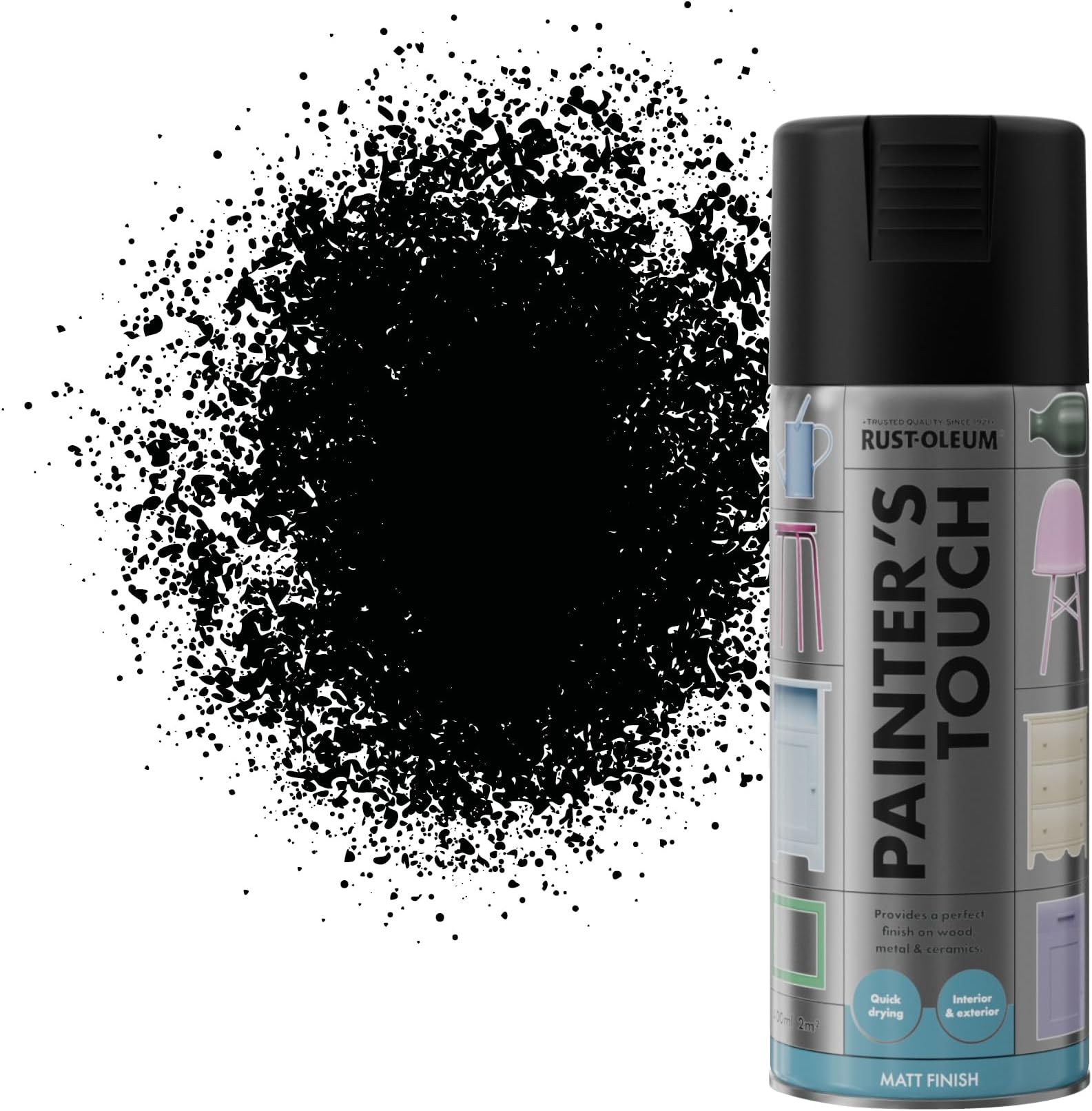 400ml Painter's Touch Spray Paint Aerosol - Matt Black
