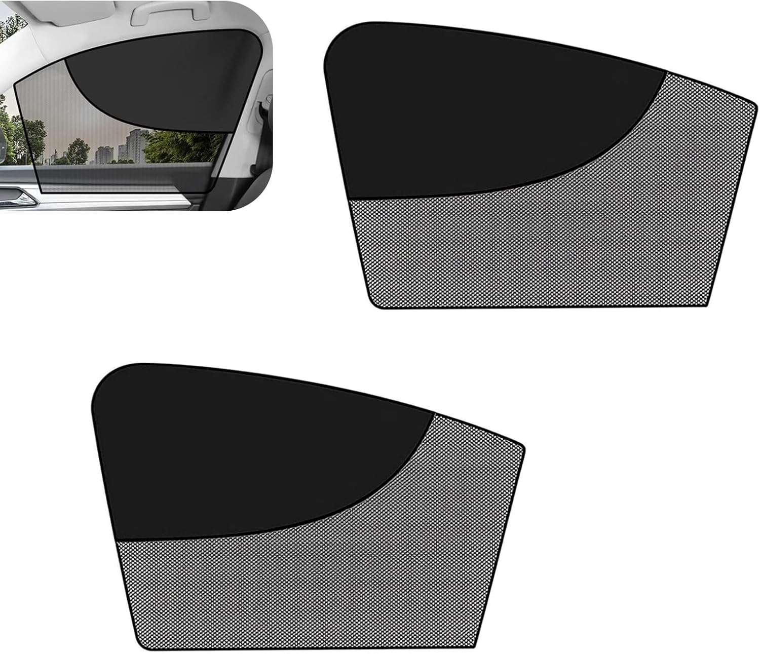 2 PCS Magnetic Car Side Window Shades, Mesh Sun Blocker Cover