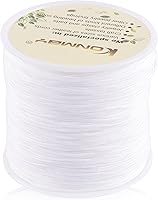 Vista 55 de KONMAY 1 rollo de cuerda de nailon para hacer pulseras de 150 yardas, trenzado de nailon Shamballa Macramé/cordón de cuentas de 0.4mm, cordón