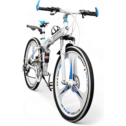 ROAD FASTARS X6 Foldable Mountain Bike | 26-Inch Sports Bicycle with 21-Speed Gear | Foldable Cycle for Adults (White 1)