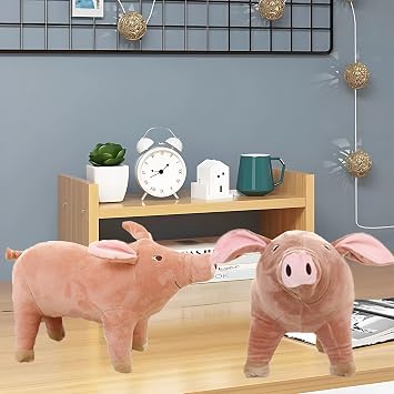Pink Pig Stuffed Animal 3D Piggy Plush Shaped Pillow Cute Toy