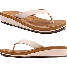 Flip Flops for Women With Comfortable Arch Support Ladies Fashion Platform Thong Sandals Soft Yoga Mat Sole For Beach/Indoor Outdoor