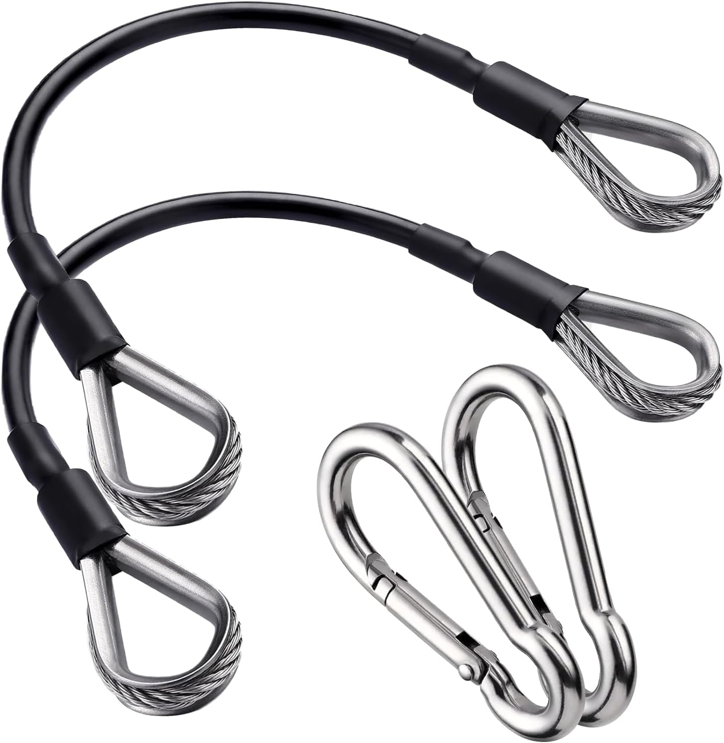 2PCS Gym Cable Extension,Replacement Cable Machine Accessories,Cable Pulley Attachments for Gym -Thick 5mm(0.2inch) Heavy Duty Steel Wire Rope for Home Gym Cable, Leg Extensions Machine