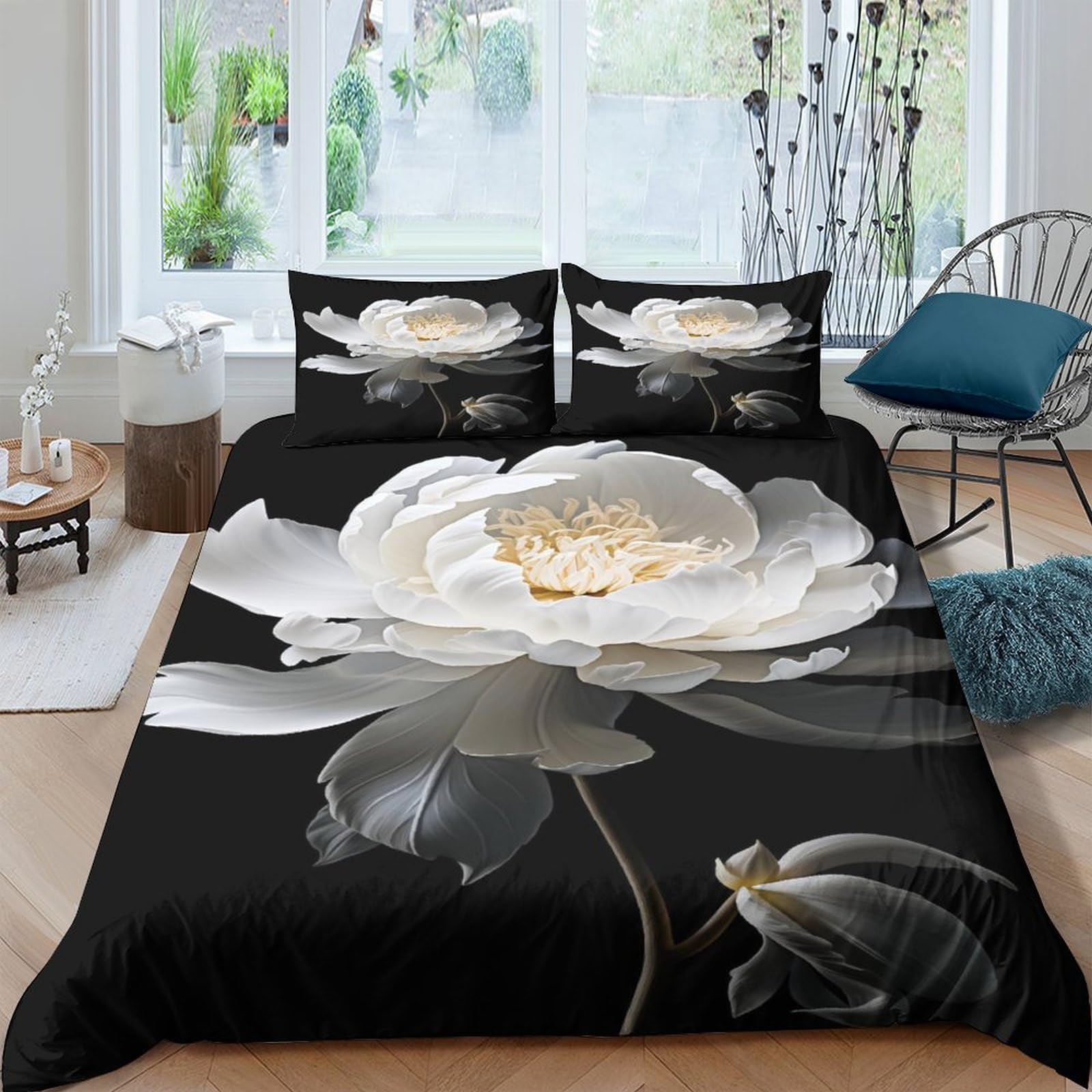 Housse de couette 220x240 cm douce avec fermeture éclair pour grand lit