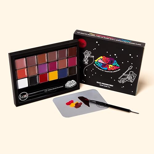 Miniatura 2 de J.CAT BEAUTY Freedom Creator - Paleta de labios con 18 tonos versátiles para colores de labios personalizados, tonos pigmentados brillantes para un