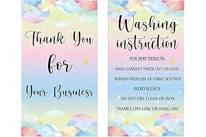 200 Pieces Washing Instruction Cards for T-Shirts