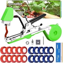 Plant Tying Machine, Supplied with 10,000 Nails and 20 Rolls of Coloured Adhesive Tape, Tomato Clip, Climbing Plant Clip, Garden Fruit Vegetable Flowers Vine