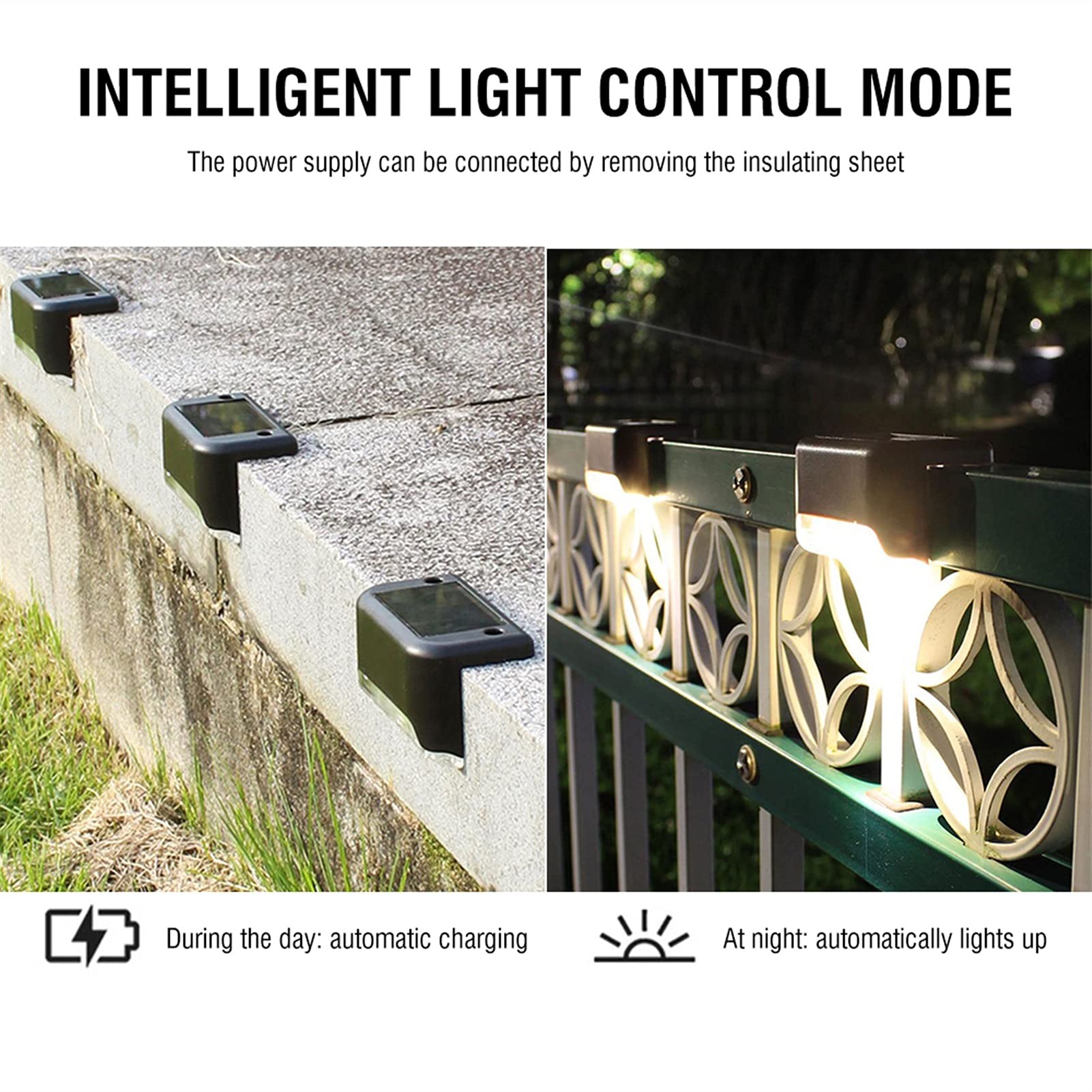 Światła na zewnątrz Solar Deck Lights Outdoor White 1 Pack Led Solar Garden Step Light Waterproof Do Deck Deck Schody Ogrodzenie Yard Patio Ścieżka (Emitting Color : 6 Pack)