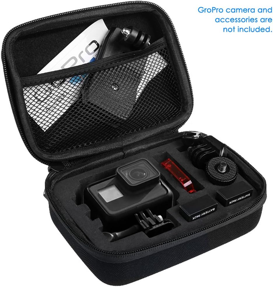 Protective Case for GoPro Hero 5 with Lens & Screen Protectors Protectors and Lens Cap, FineGood 1 Carrying Case with 2 Pcs Tempered Glass and 1 Plastic Lens Cover for Hero5