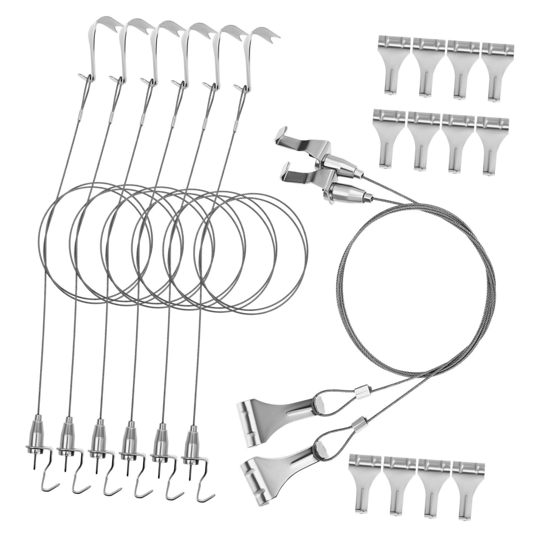 Système accrochage de galerie Hemobllo avec 8 kits de suspension de tableaux pour rails et fils