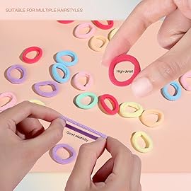 YGDZ Baby Hair Ties, 300pcs Elastic Toddler Hair Ties for Little Girls Kids, Small Mini Hair Bands Soft Ponytail Holders Hair Accessories, Multicolor