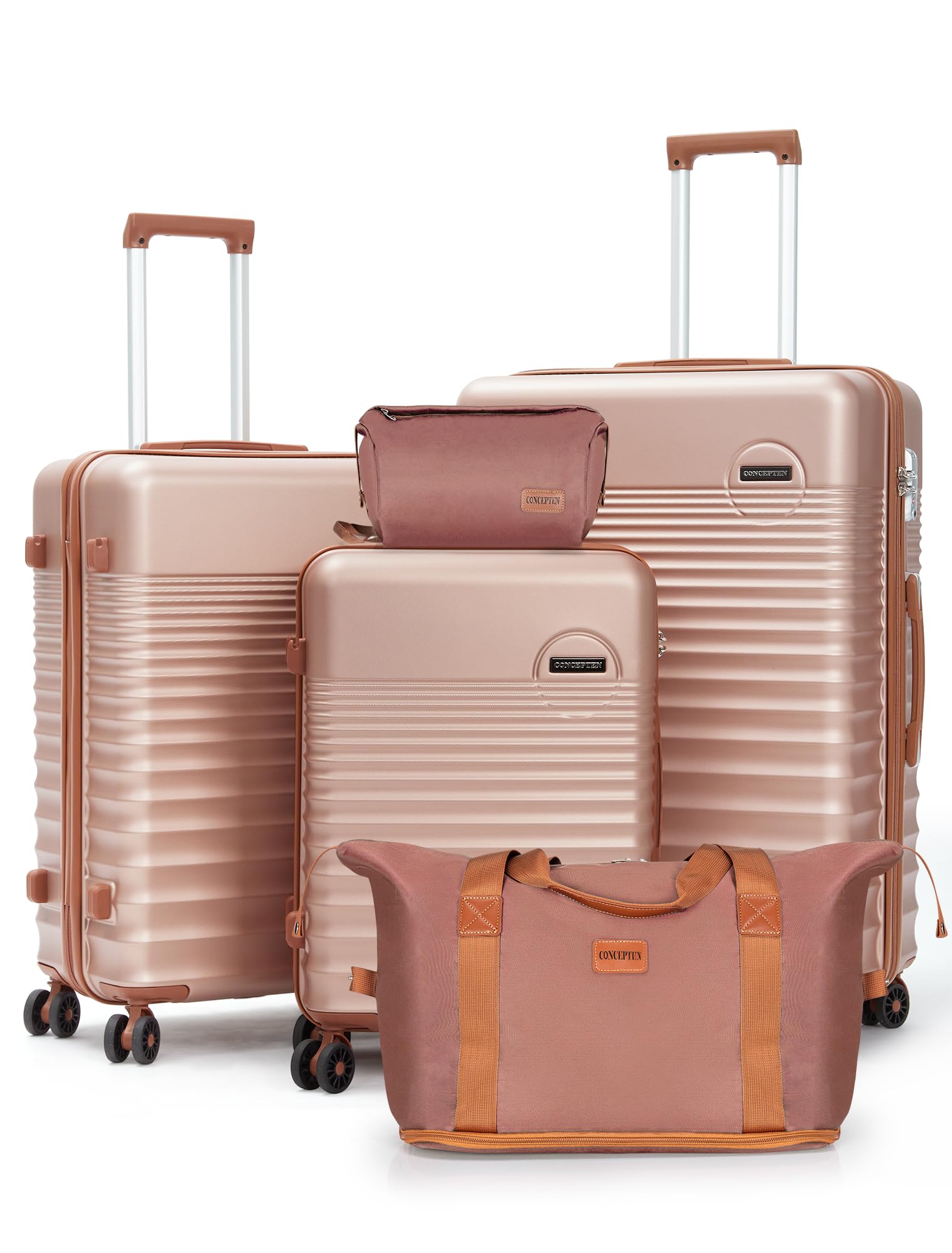 CONCEPTEN Luggage Sets 5 Piece, Suitcases with Wheels, Hardshell Suitcase Set, ABS Carry on Luggage Set with TSA Lock, Travel Luggage