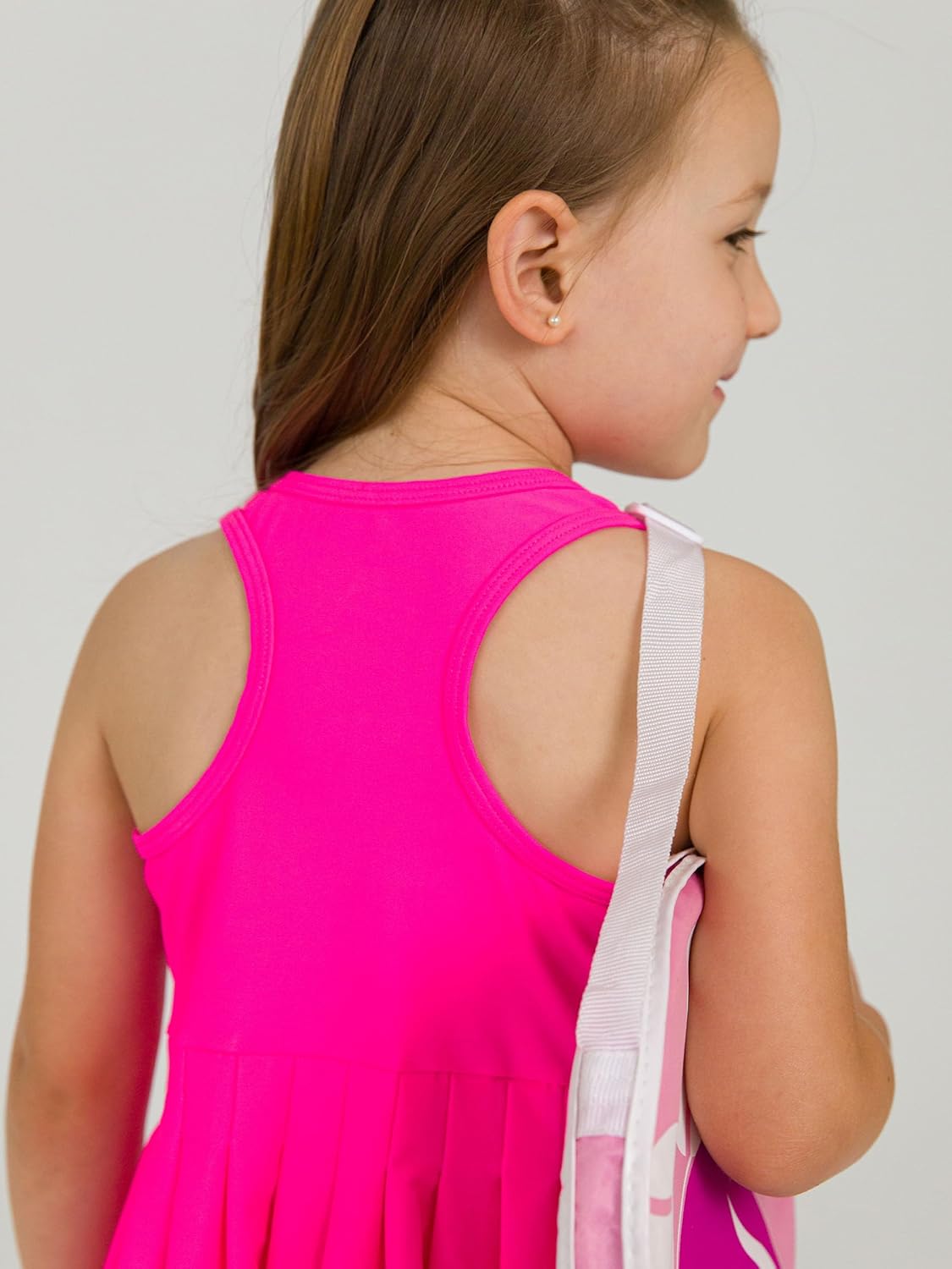 RuffleButts Girls Athletic Active Tiered Dress and Bike Short Set Outift