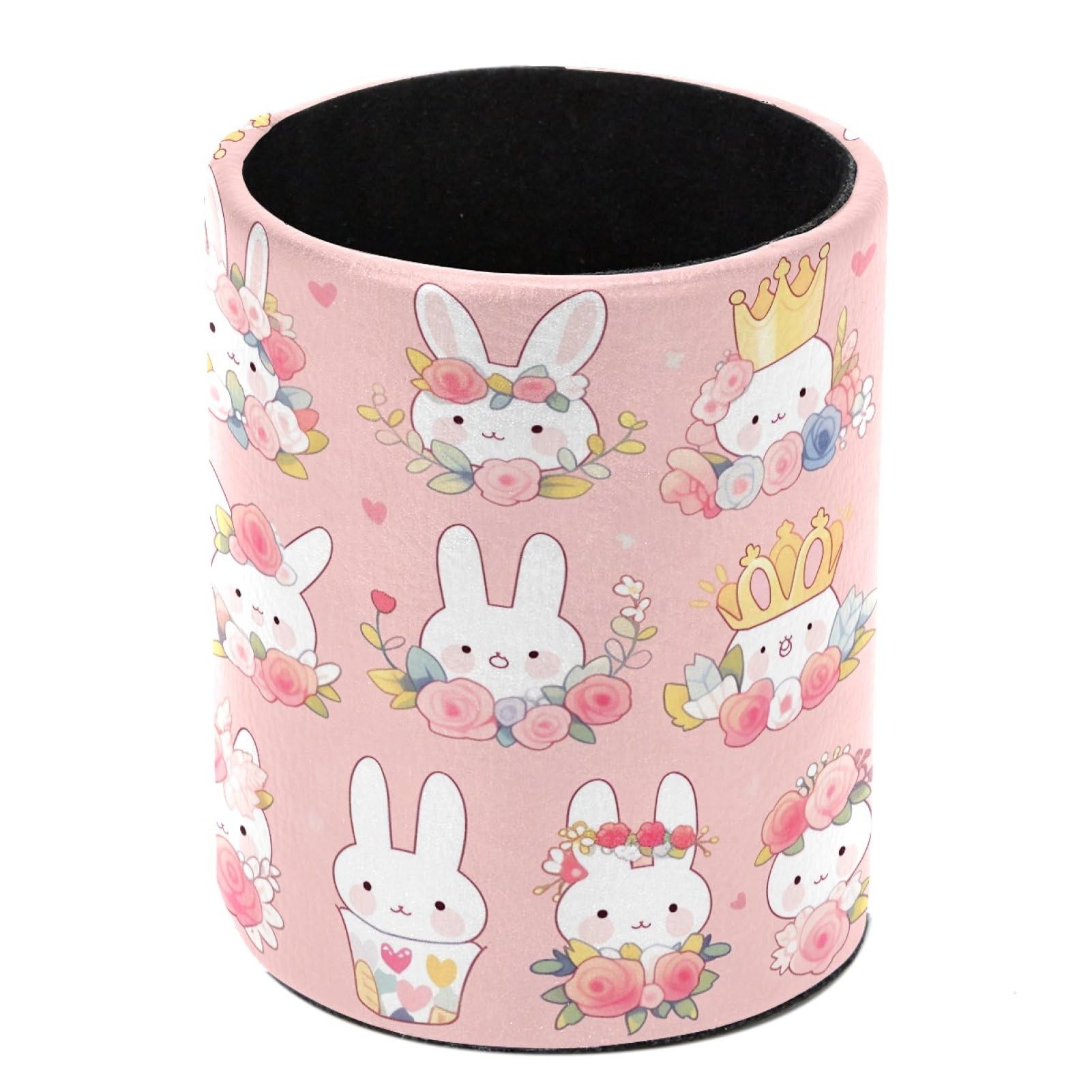 FWJZDSP cute rabbit Pencil Cup Pen Organizer Makeup Brush Holder for Office Home Countertop Desk Accessory Storage