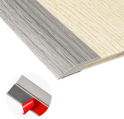 Tira de transición para suelo de alfombra de 10 pies, tira autoadhesiva para borde de suelo, cubierta de umbral de PVC para puerta, tira divisora de