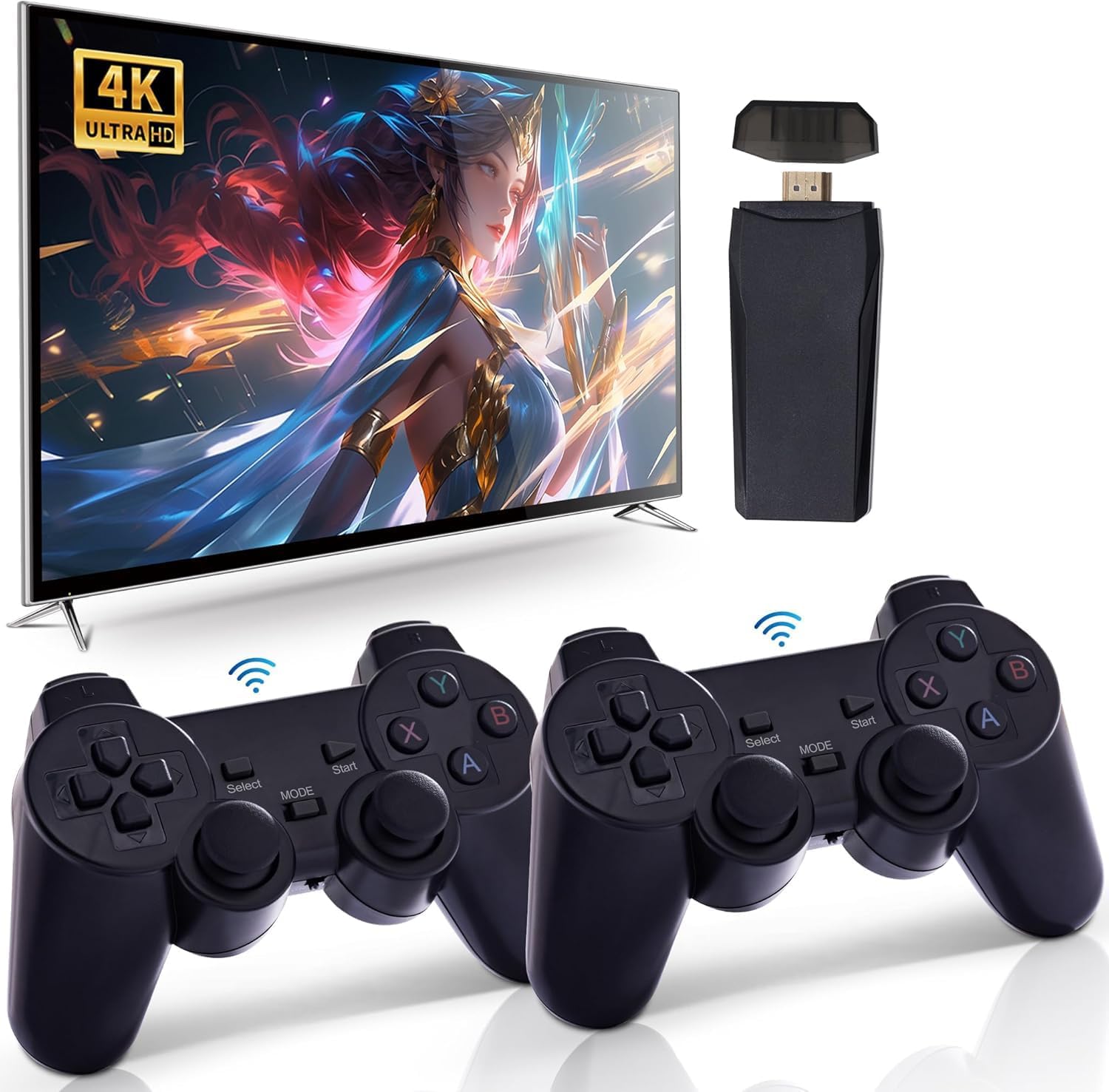 Game, Wireless Retro Game Console, Plug & Play Video TV Game with 21120+ Games Built-in, 64G, 4K HDMI Output, Dual 2.4G Wireless Controllers