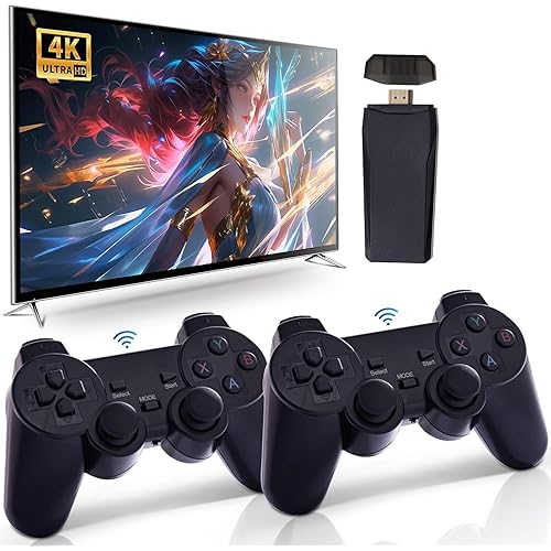Wireless Retro Game Console, Plug & Play Video TV Game with 21120+ Built-in, 4K HDMI Output, Dual 2.4G Wireless Controllers