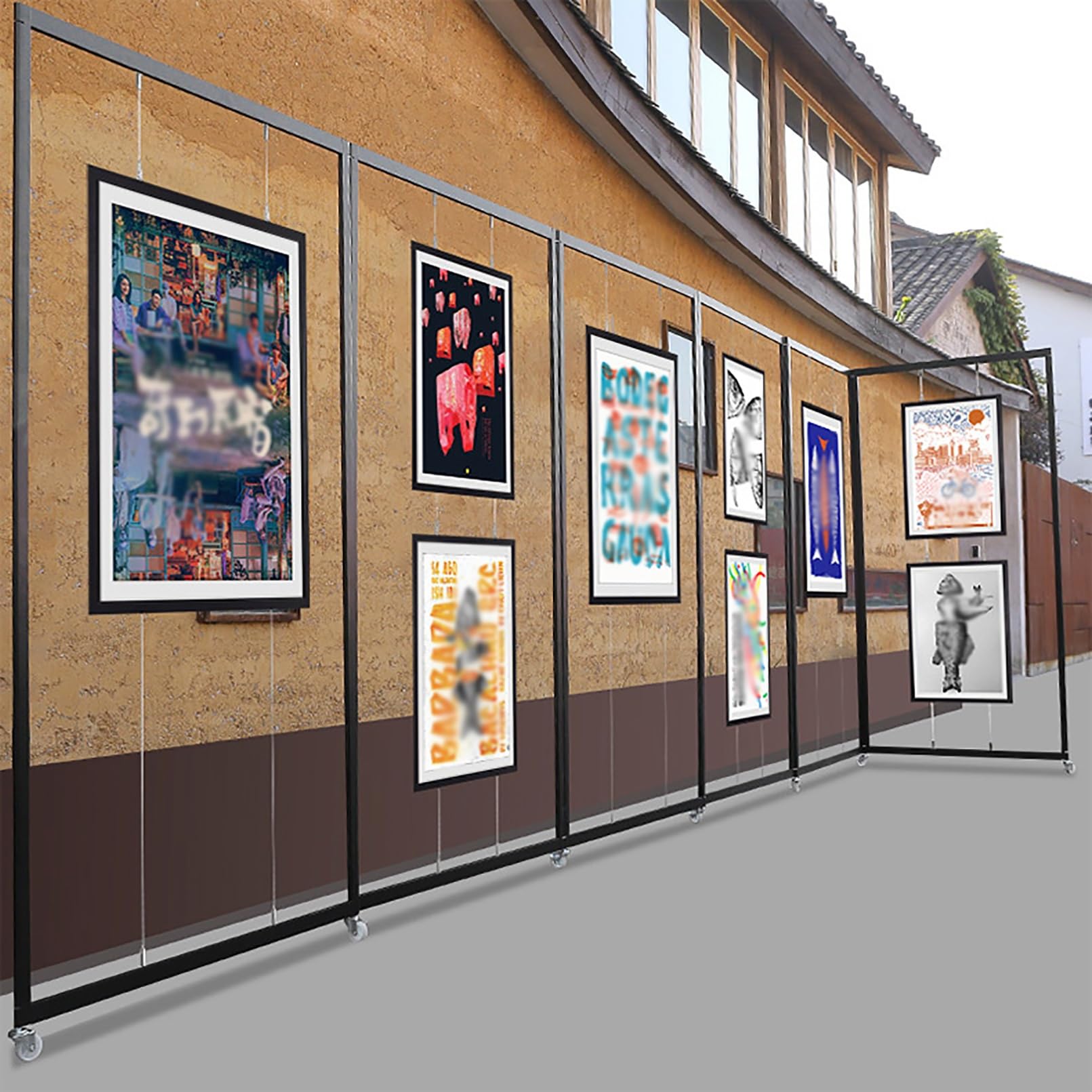 SARKEY Expositores Independientes, Colgar Cuadros, Estante De Pintura Publicitaria Plegable, Soporte para Carteles, para Galerías De Arte, Ferias De Artesanía(5pcs,60x150cm/23.6x59in)
