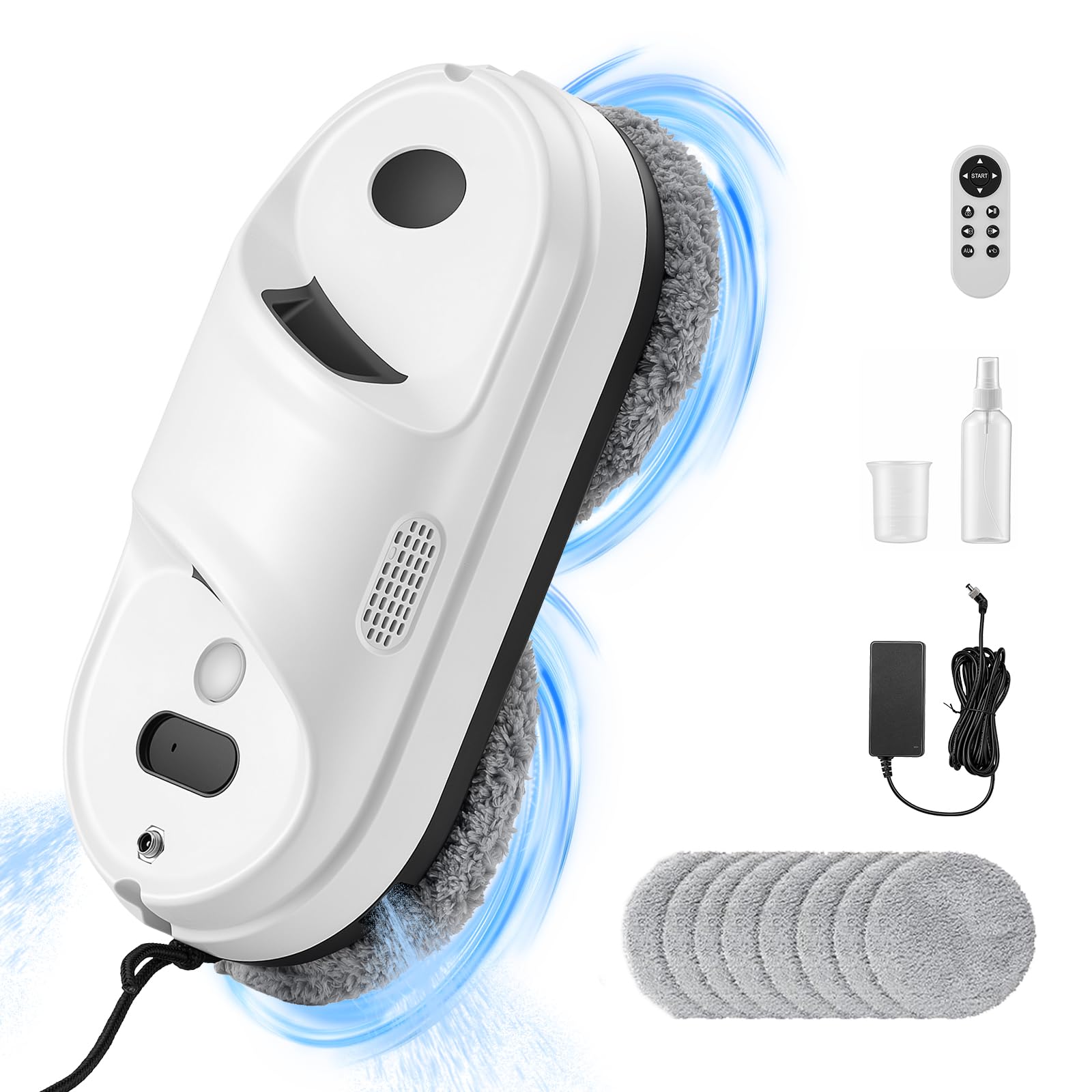 Robot limpiacristales 2800 PA 0.25m/min, Robot limpiador de ventanas | con sistema doble pulverización mejorado, 3 Modos de Limpieza Limpia Cristales electrico Ventanas Limpiador Ventanas