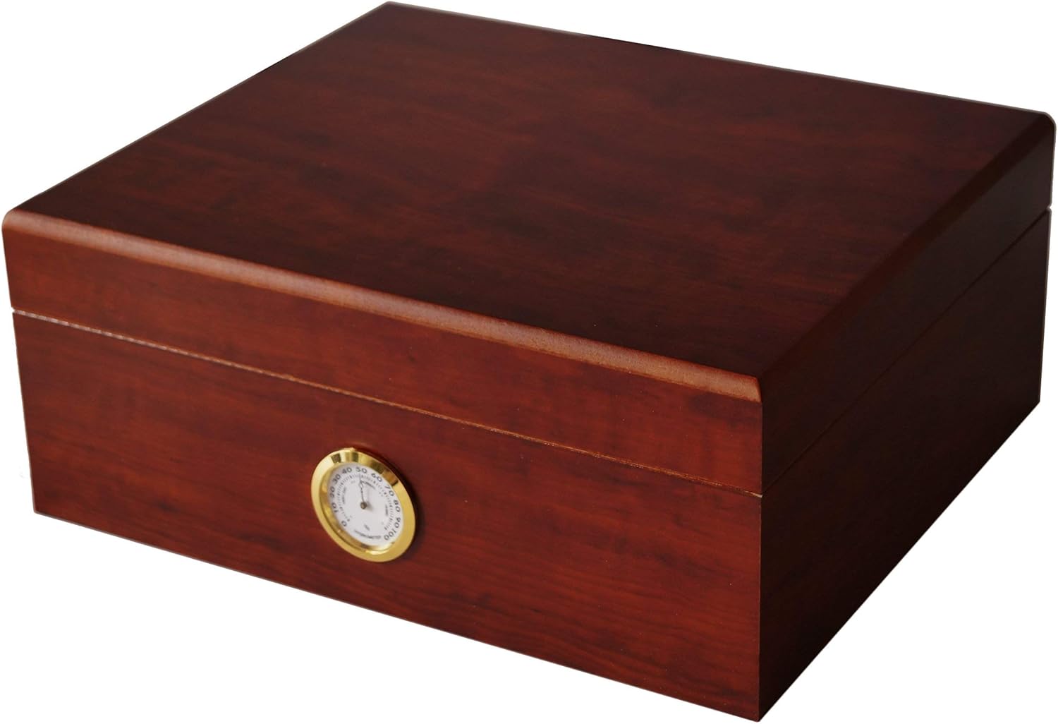 GERMANUS Cigar Humidor Classic II for approx. 50 Cigars, Brown, with