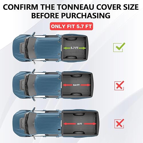 Vista 2 de Perfit Liner - Funda rígida de tres pliegues para cama de camioneta FRP para Dodge Ram 1500 2009-2026 (carrocería clásica y nueva) de 5.7 pies