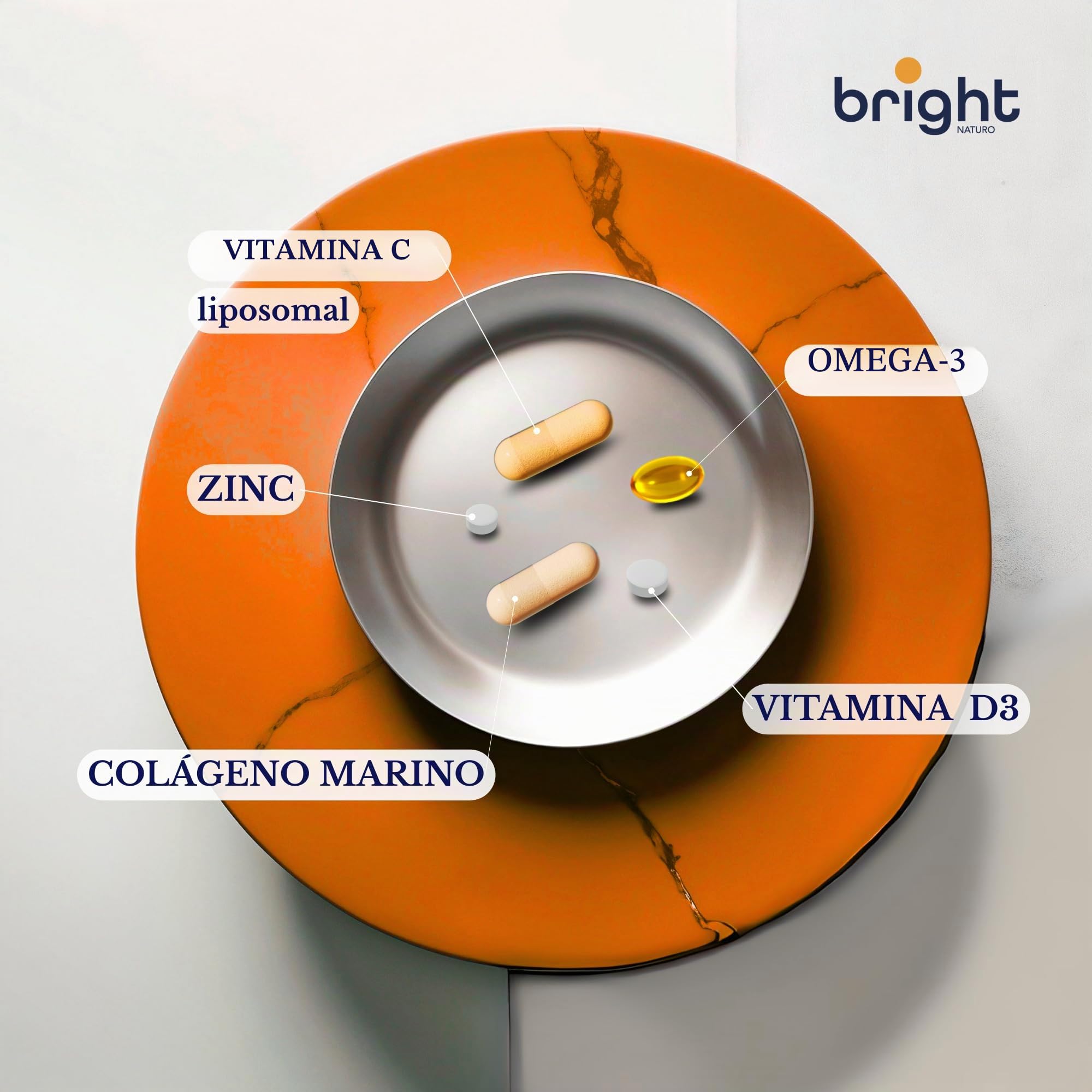 Vitamina C Liposomal, Omega 3 TG, Colágeno Marino, Vitamina D3 4000, Zinc - SmartAbsorb™ | para la inmunidad, la salud de la piel y los huesos | 28 sobres diarios