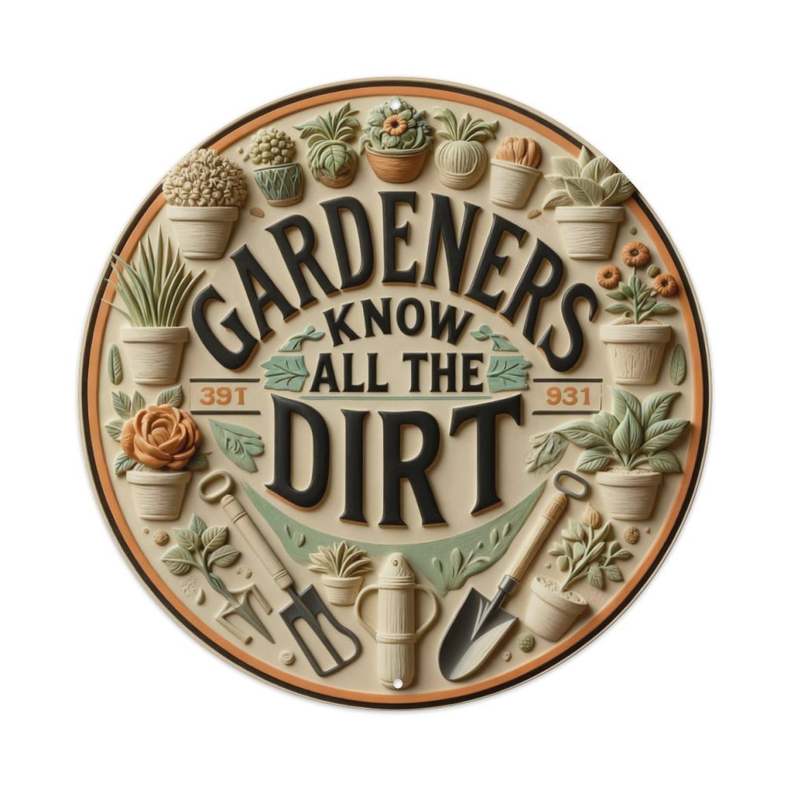 Zlatcbu Vintage Gardeners Know All The Dirt Metal Tin Sign Retro Wall Art Poster, Decor For Home Living Room Bar Cafe Garage, 8X8 Inch
