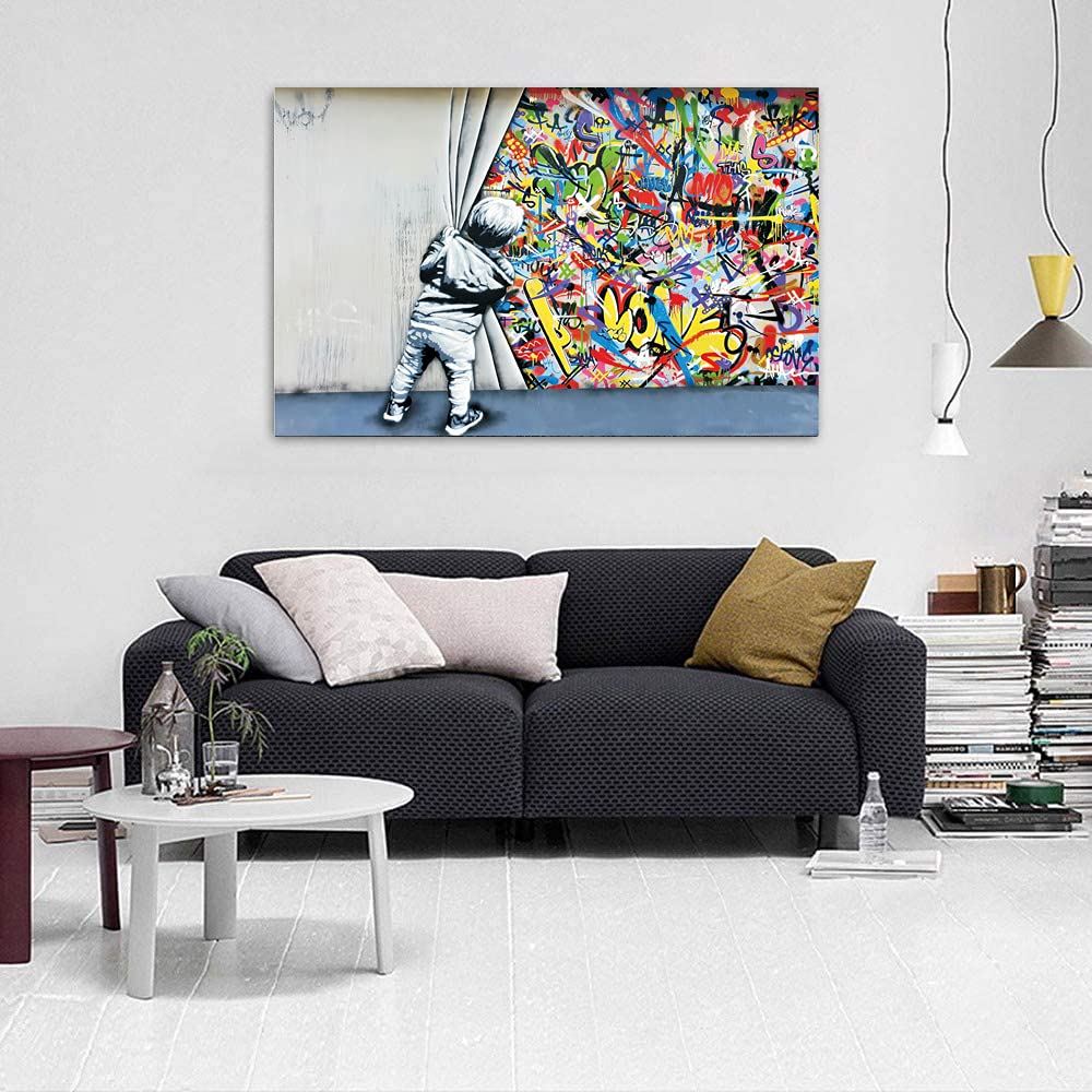 Tableau Sur Toile Pop Art - Impression Digitale 90x60 Cm - Motif Carrés - Occasion (État Démo Ou Retour)