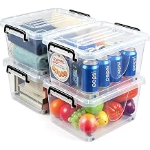 NUMIFUN 15QT Storage Bins with lids, Stackable Space Saver for Family | 4-pack BPA-free plastic boxes with secure latches. Deep recessed lids ensure safe stacking for closet & garage storage.