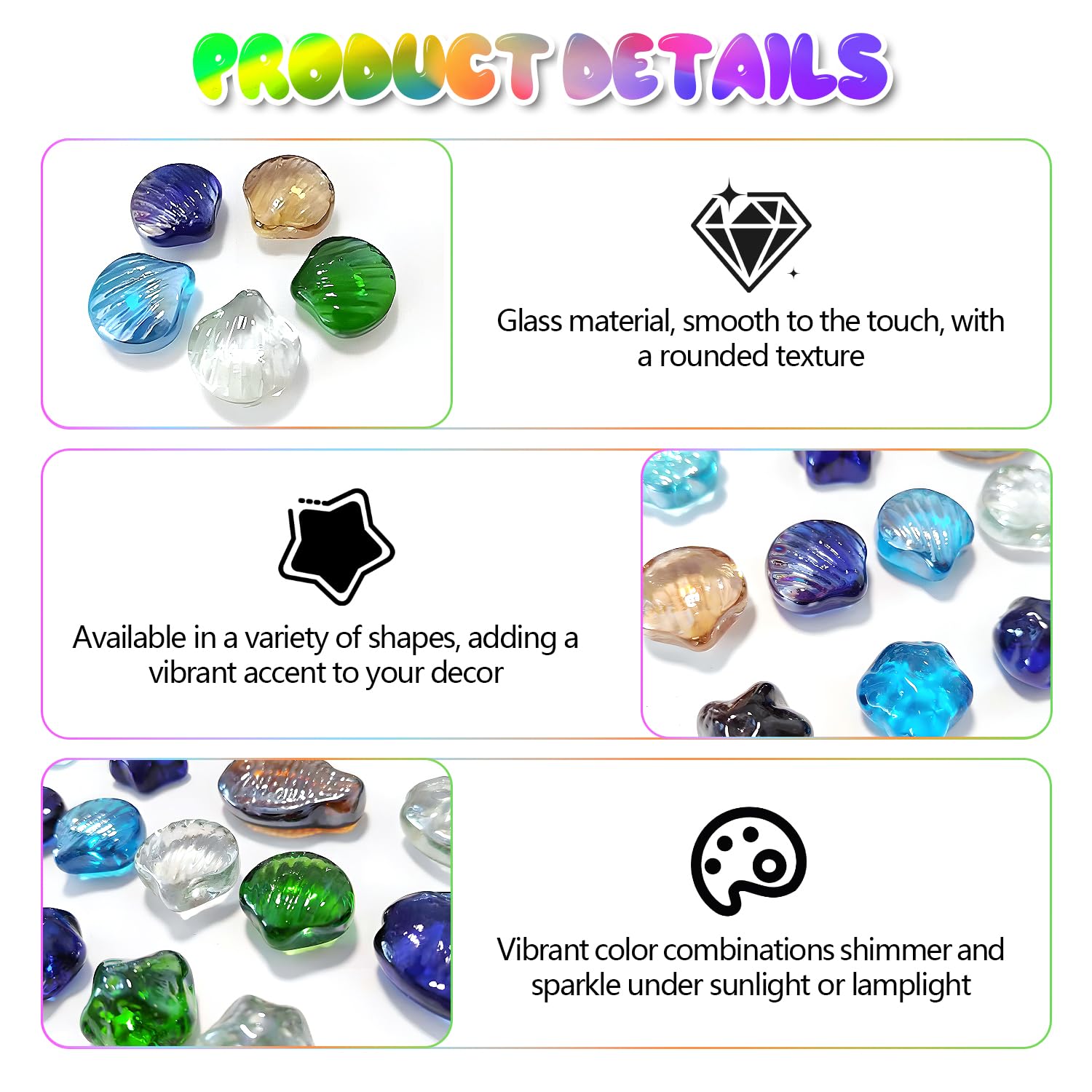 Billes Pierres Précieuses Décoratives 450g pour Aquarium Vases Bricolage Cadeaux
