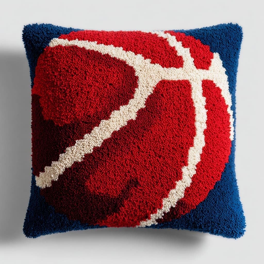 Henypt Latch Hook Pillow Kit,Latch Hook Kits, Basketball