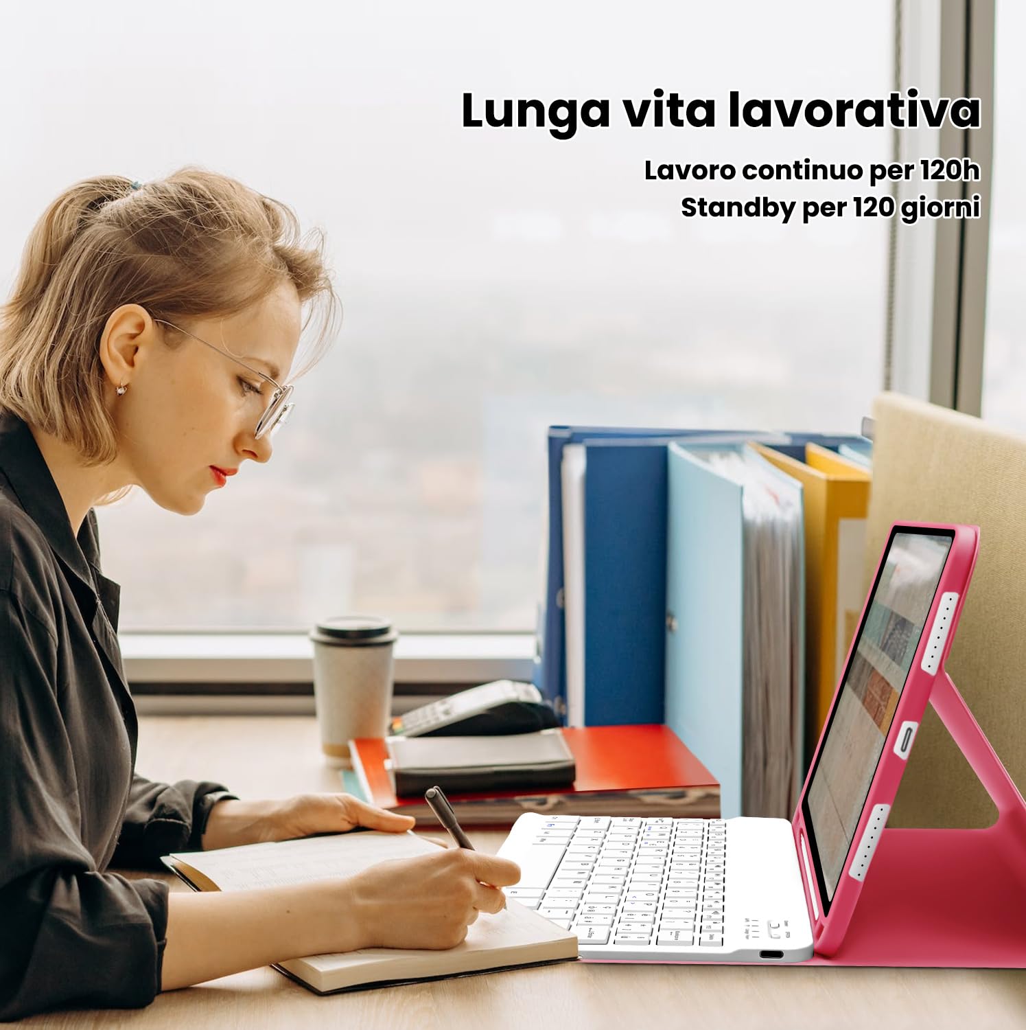 Lielax Tastiera Custodia per iPad 10a Generazione 10.9“2022, Italiano QWERTY Rimovibile Bluetooth Tastiera per ipad 10 Generazione, Custodia con Supporto Pencil per iPad 10 Gen 2022, Rosa