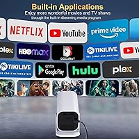 Vista 3 de Aplicaciones integradas, enfoque eléctrico y rotación de 210°: mini proyector con WiFi y Bluetooth, proyector portátil de 1080P, proyector