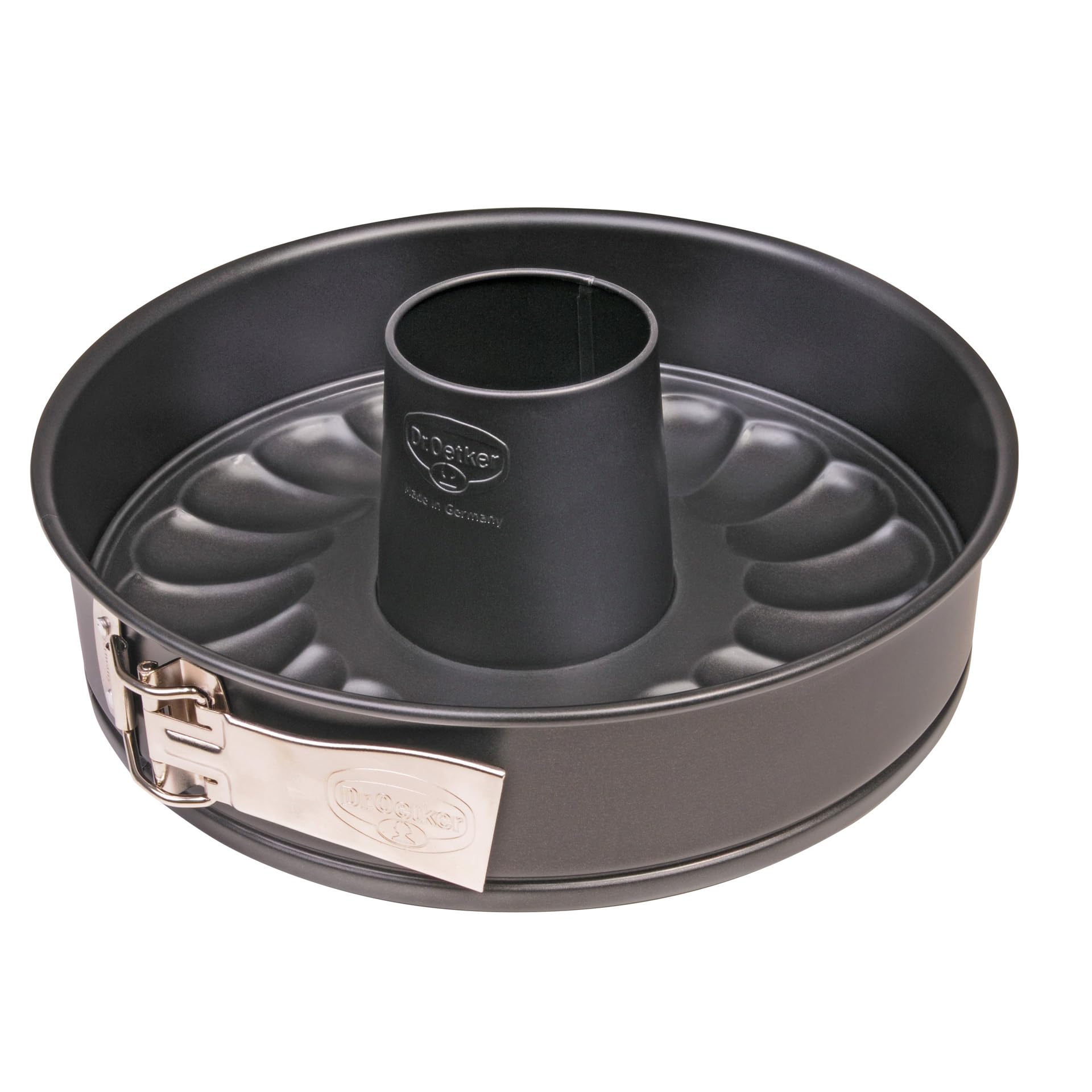 Dr. Oetker Dr.Oetker Tortiera apribile 2 Fondi ø24 cm, Tradition Rivestimento Antiaderente (Colore: Nero), quantità: 1 Pezzo, Alluminio, 24 cm
