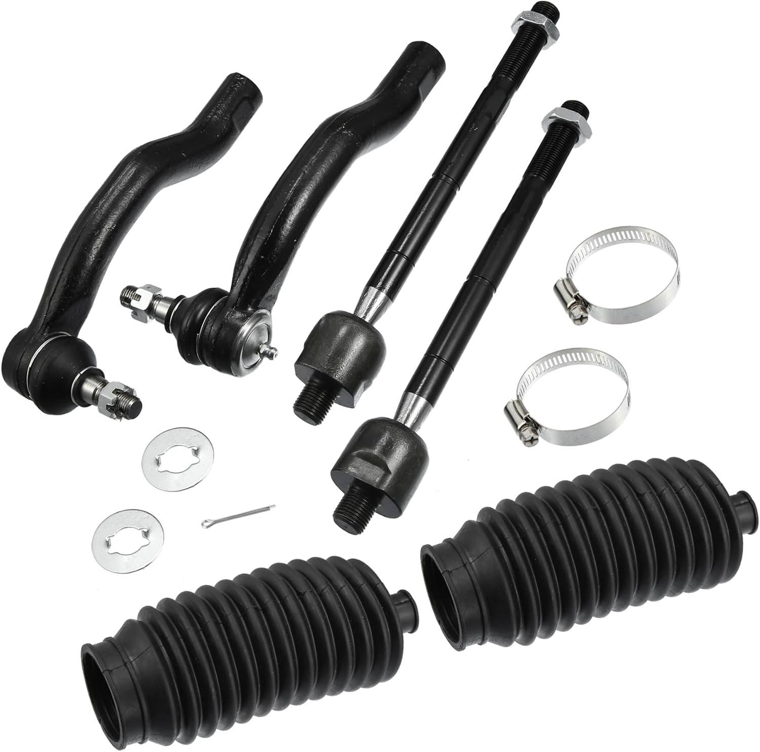 6pcs Front Inner Outer Tie Rod End Links Suspension Steering Tie Rod End Kit for Toyota RAV4 2006-2018 EV800328 ES800054 ES800053 Replace Parts