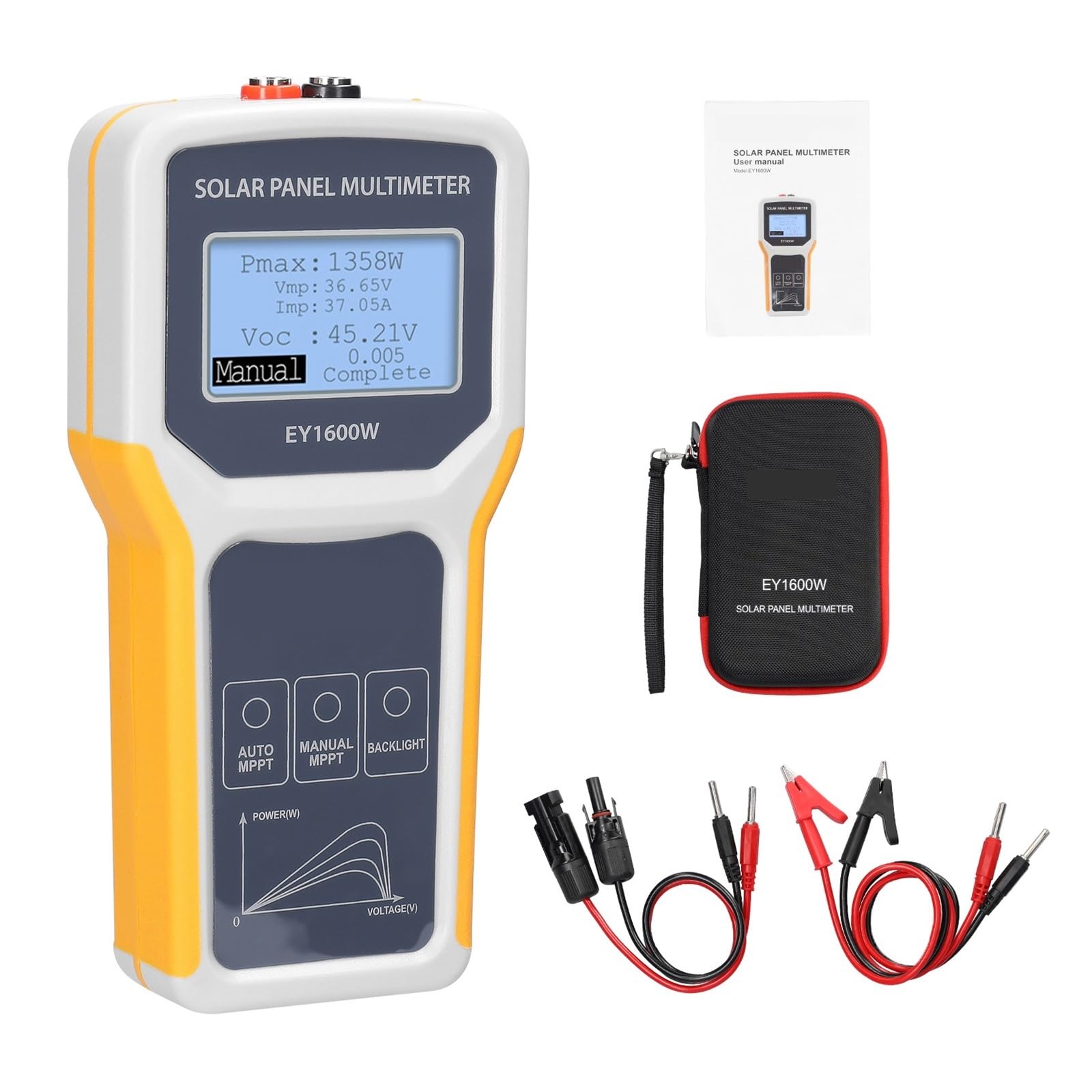 1600W Panel Fotowoltaiczny Multimetr Słoneczny M-PPT Tester Test Napięcia Obwodu Otwartego Miernik Testowy Punktu Zasilania Bezpieczny, Praktyczny, DokłAdny