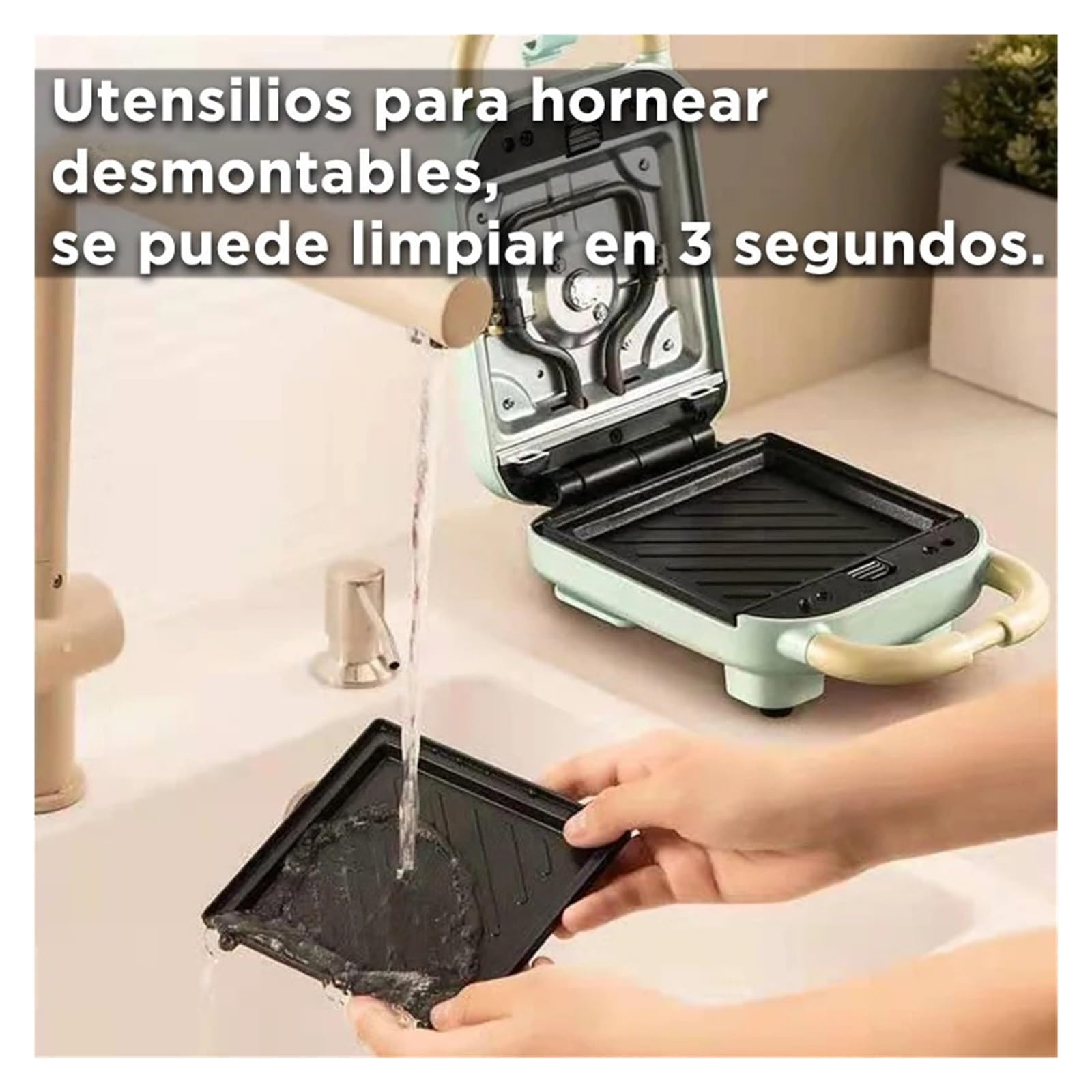 Sandwichera 3 In 1 Tostadora Elettrica Waffle Maker Desayuno Pancake Ciambella Uovo Pesce Torta Horno Eléctrico Riscaldamento Rapido E Uniforme(White,2)