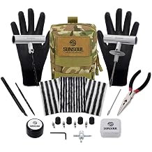SUNSOUL Tire Repair Kit - 40PCS Heavy Duty Tire Plug Kit with Storage Bag, Universal Zinc Alloy Puncture Repair Tools for Car, Motorcycle, Truck, ARB, ATV, UTV, Tractor, RV, SUV, Trailer