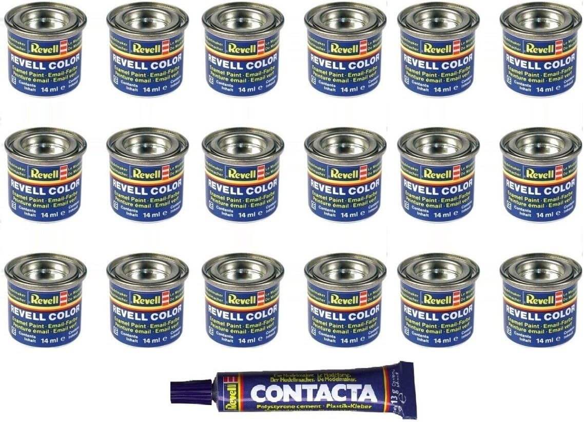 Revell Enamel Model Paints, 18 Tins of Revell Paint for Scale Modelling