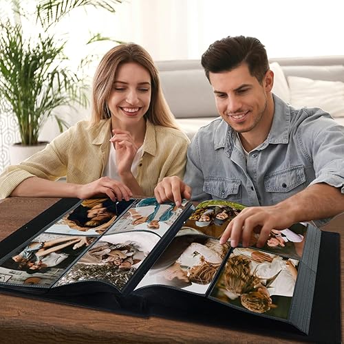 Miniatura 6 de Artmag Álbum de Fotos de Tela 4x6 400 Gran Capacidad para Familia Boda Aniversario Álbum de Lino con Capacidad para 400 Fotos Verticales (400