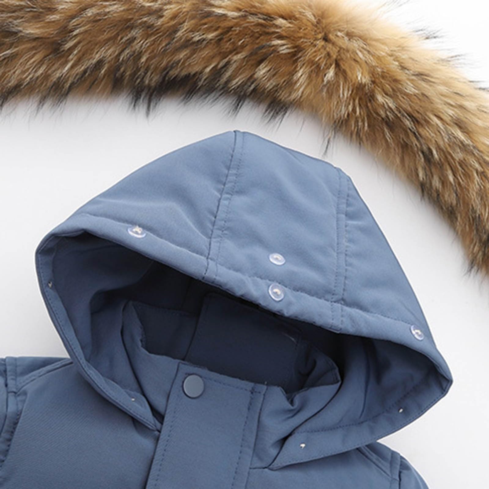 Traje de esquí para niños impermeable chaqueta de plumón caliente térmica ropa de esquí con capucha cuello de piel al aire libre chaqueta transpirable impermeable traje al aire libre invierno
