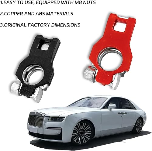 Miniatura 4 de Conectores de terminal de batería para Nissan, positivo y negativo, 1 par de adaptadores de terminal de batería con 2 arandelas, terminales de cable