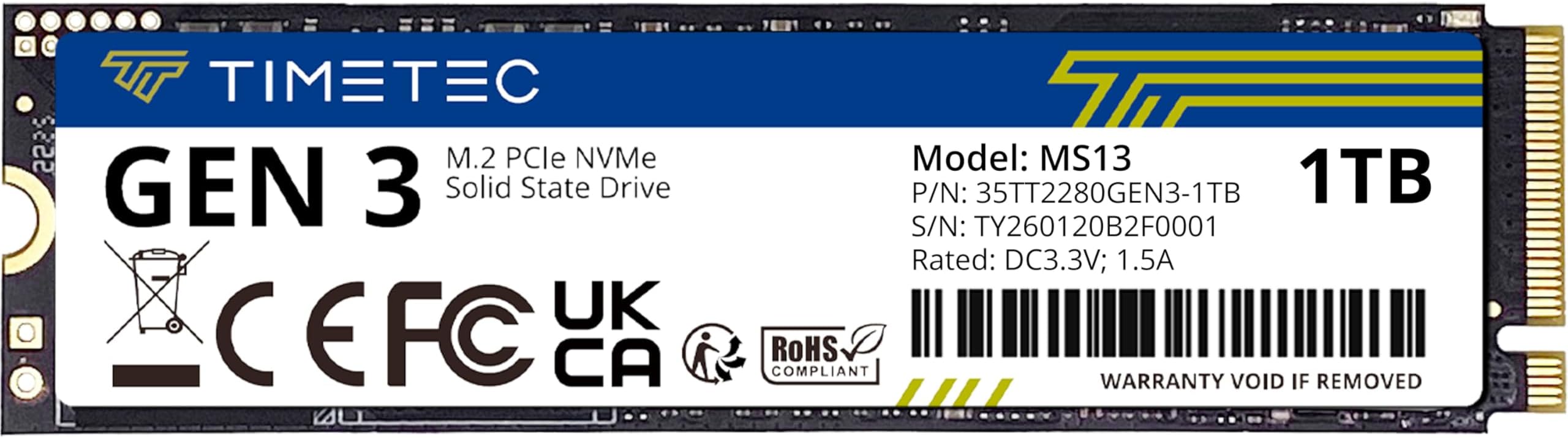 1TB SSD NVMe PCIe Gen3x4 8Gb/s M.2 2280 3D NAND High Performance SLC Cache Read/Write Speed Up to 2,000/1,600 MB/s Internal Solid State Drive for PC Laptop and Desktop